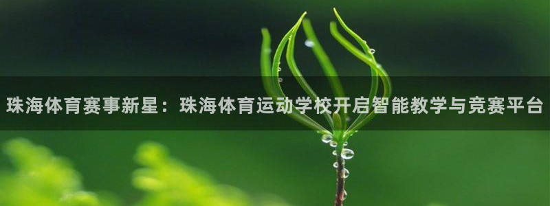 意昂4平台：珠海体育赛事新星：珠海体育运动学校开启智能教学与竞赛平台